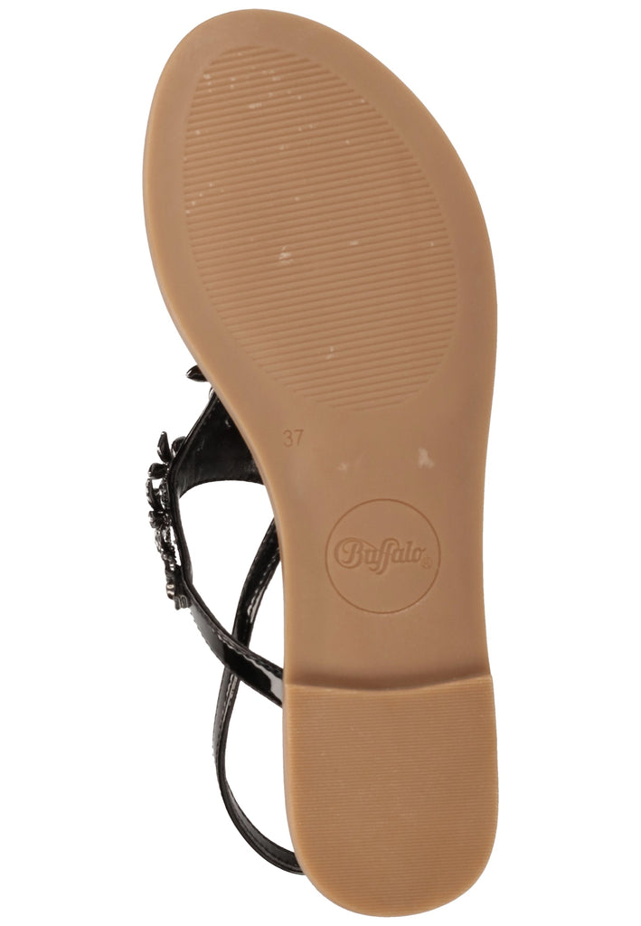 Buffalo Sandalen Lederimitat Schwarz