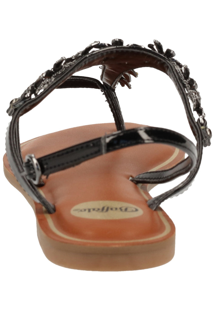 Buffalo Sandalen Lederimitat Schwarz