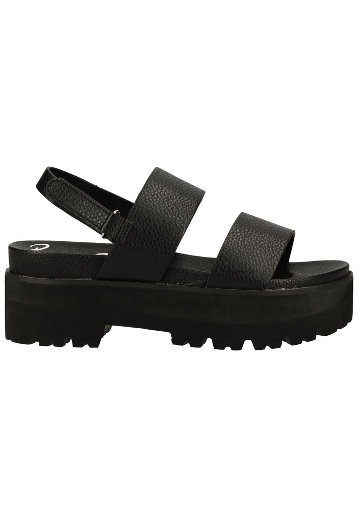 Buffalo Sandalen Lederimitat Schwarz