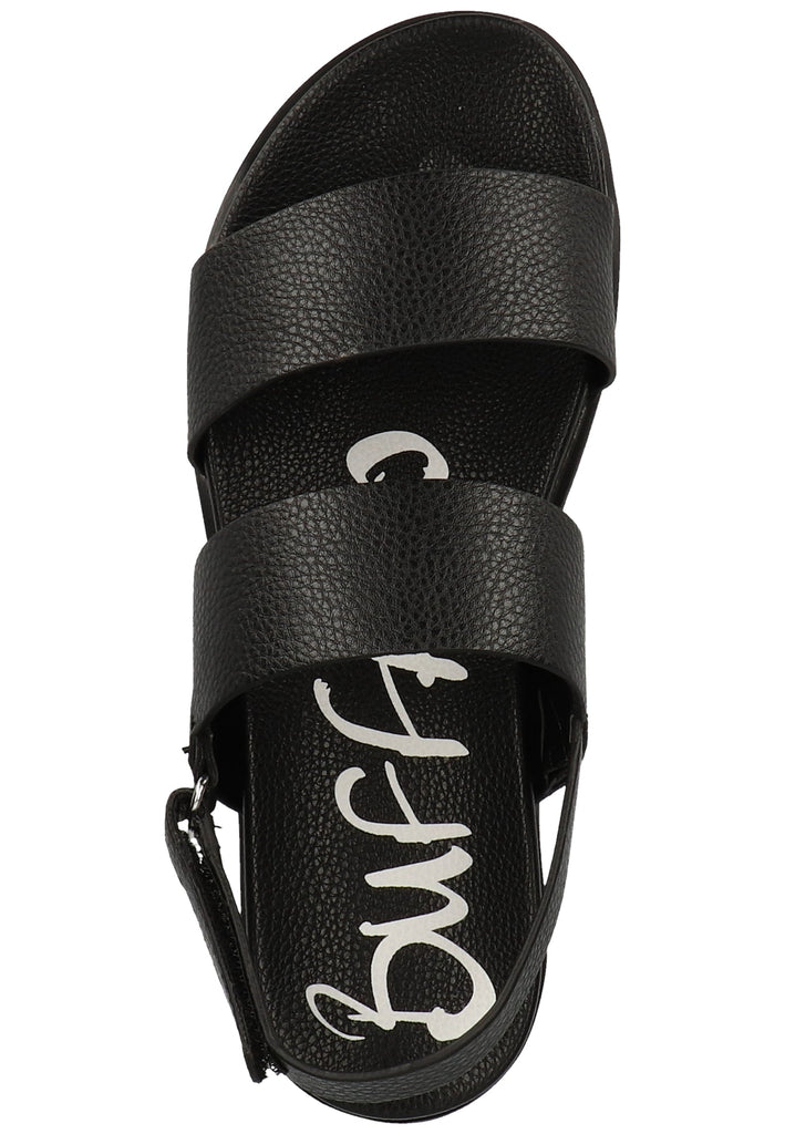 Buffalo Sandalen Lederimitat Schwarz