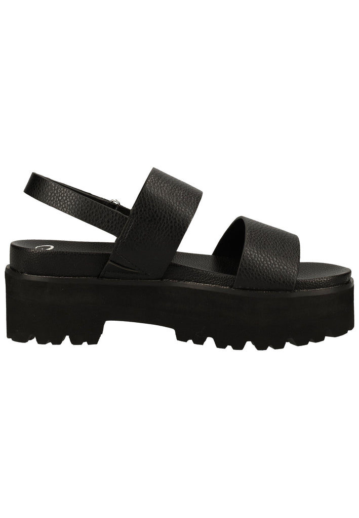 Buffalo Sandalen Lederimitat Schwarz