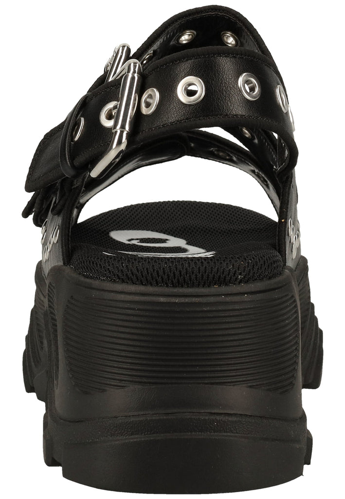 Buffalo Sandalen Lederimitat Schwarz