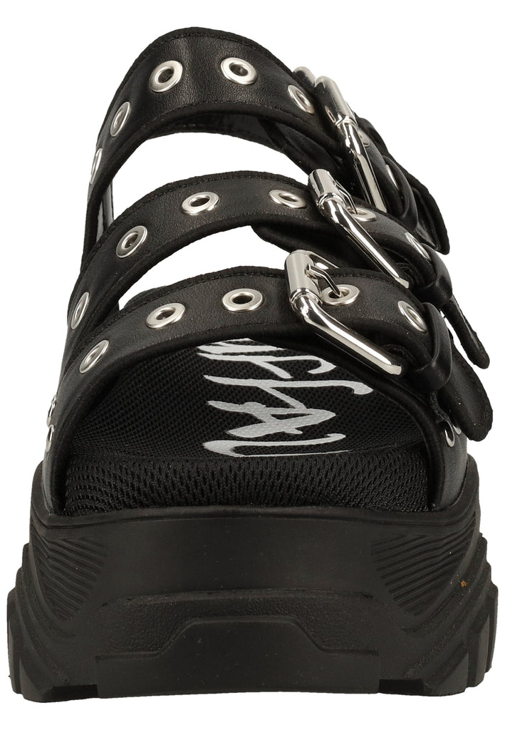 Buffalo Sandalen Lederimitat Schwarz