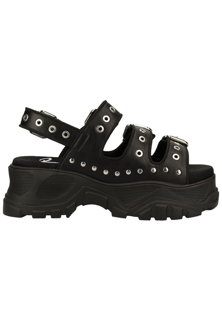 Buffalo Sandalen Lederimitat Schwarz