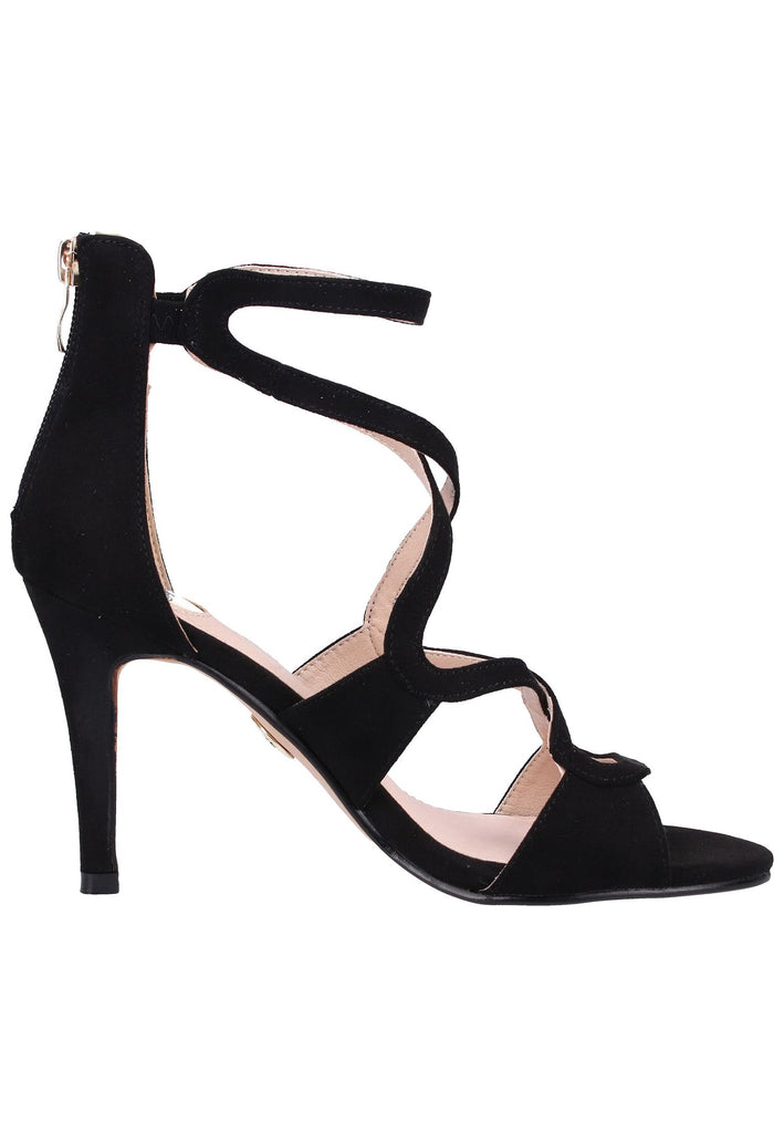 Buffalo Sandalen Lederimitat Schwarz