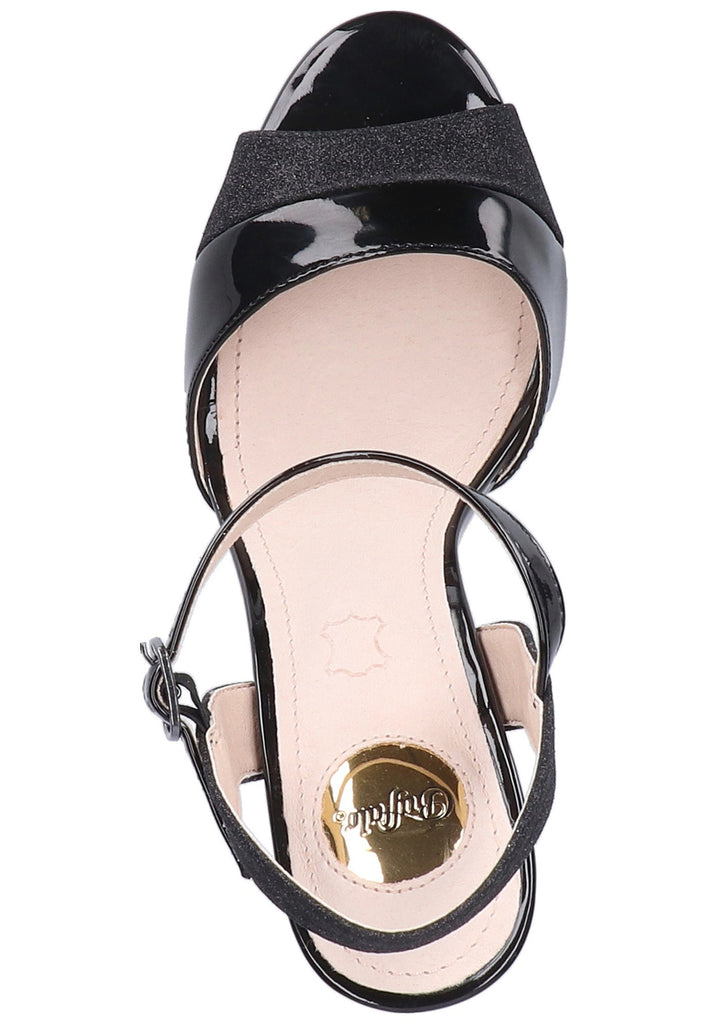 Buffalo Sandalen Lederimitat Schwarz