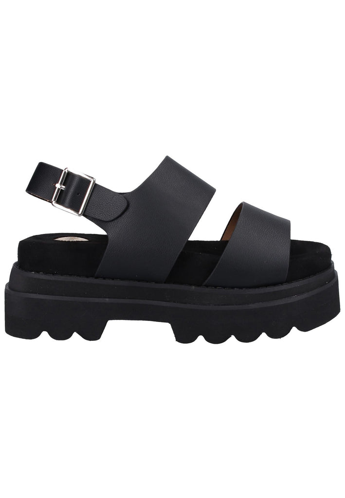 Buffalo Sandalen Lederimitat Schwarz