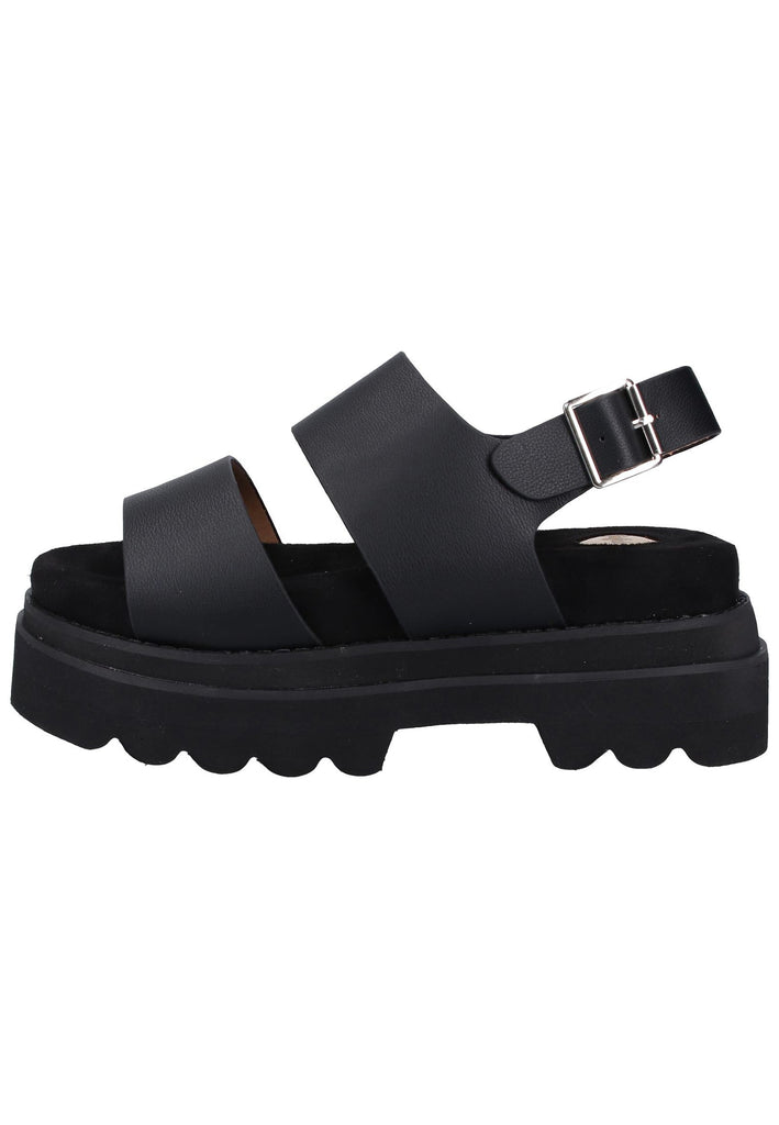 Buffalo Sandalen Lederimitat Schwarz