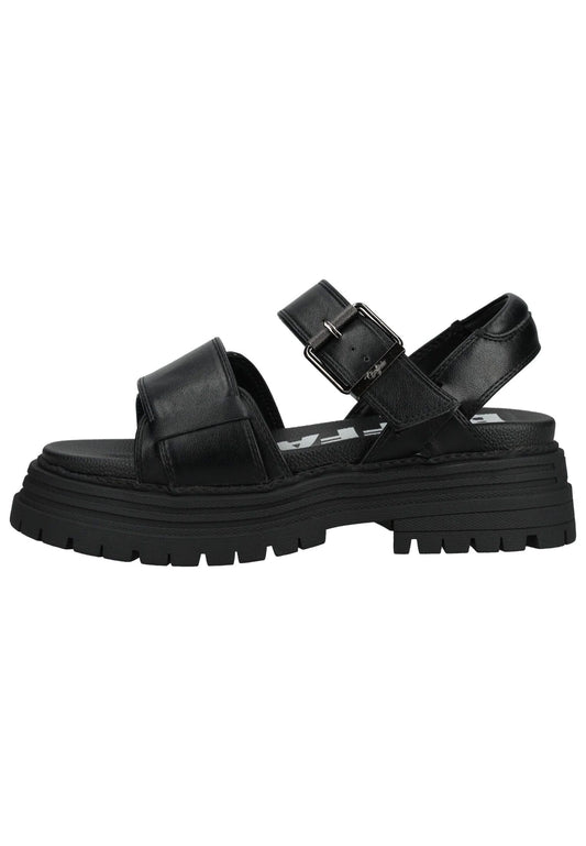 Buffalo Sandalen Lederimitat Schwarz