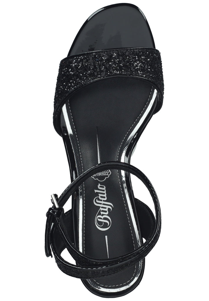 Buffalo Sandalen Lederimitat Schwarz/Silber