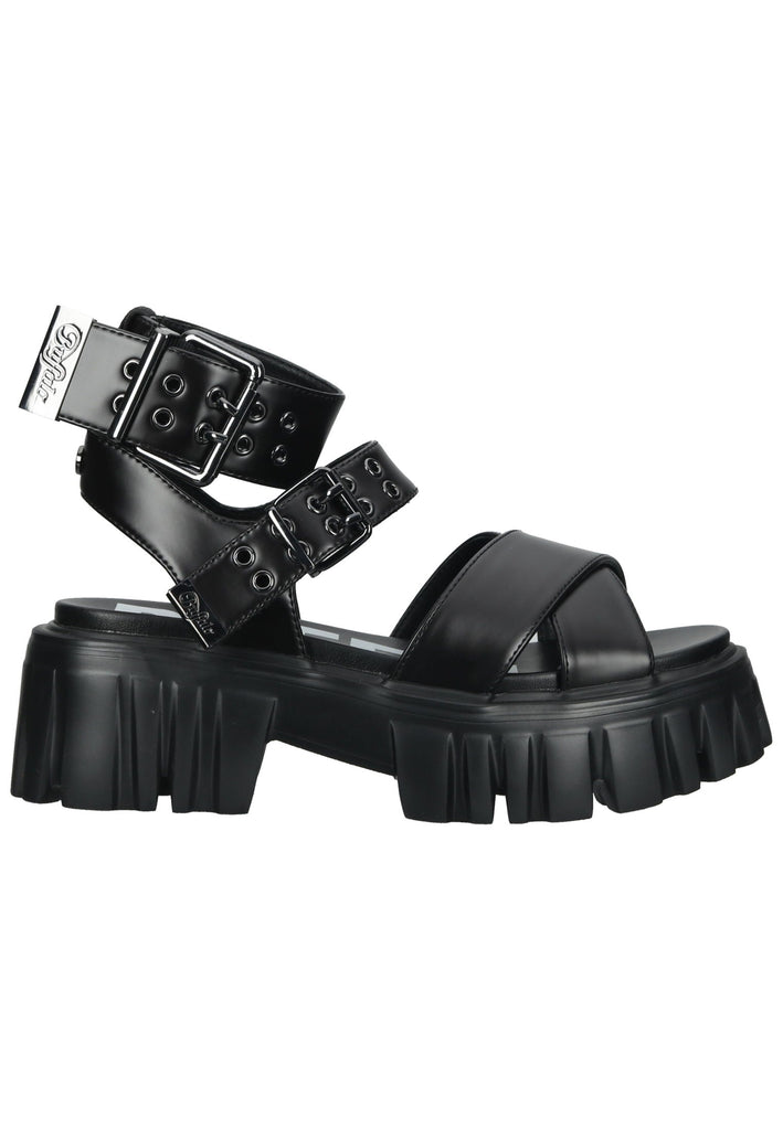 Buffalo Sandalen Lederimitat/Textil Schwarz