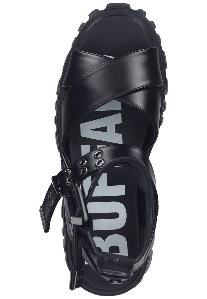 Buffalo Sandalen Lederimitat/Textil Schwarz