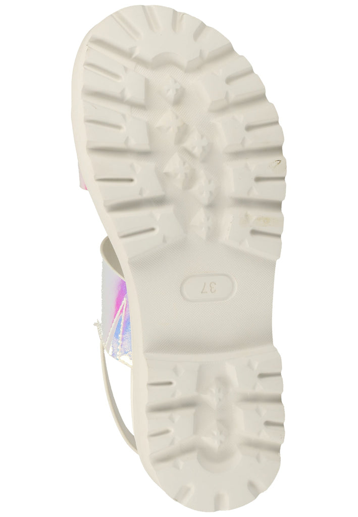 Buffalo Sandalen Lederimitat Weiß