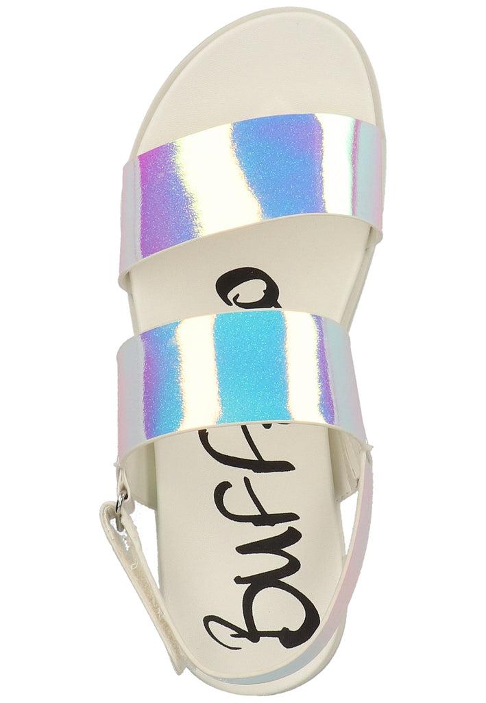 Buffalo Sandalen Lederimitat Weiß