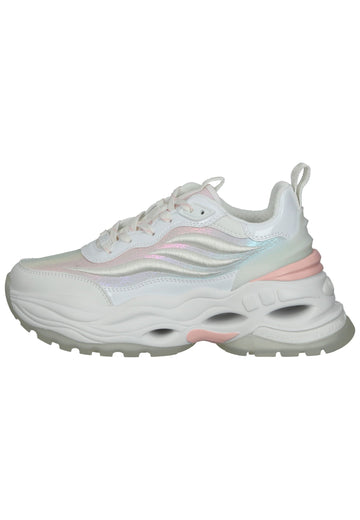 Sneaker Buffalo Sneaker Lederimitat/Textil Weiß/Rosa
