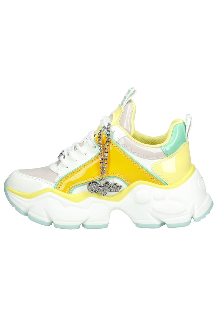 Sneaker Buffalo Sneaker Lederimitat Weiß/Gelb