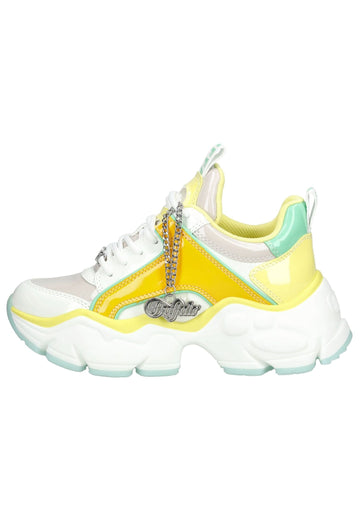 Sneaker Buffalo Sneaker Lederimitat Weiß/Gelb