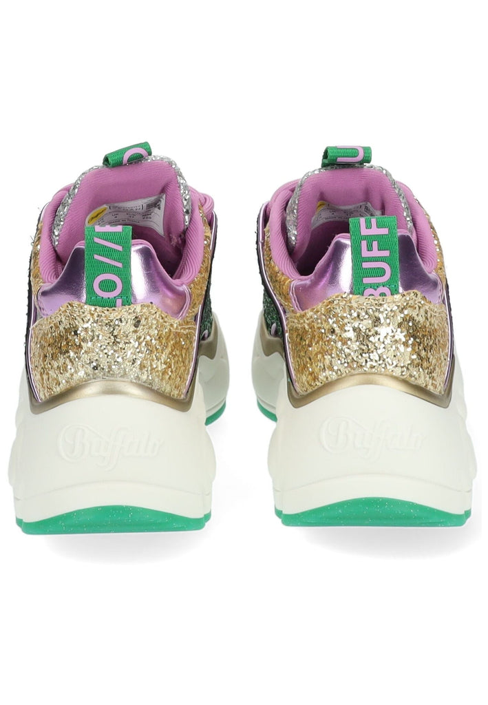 Buffalo Sneaker Lederimitat Grün/Gold