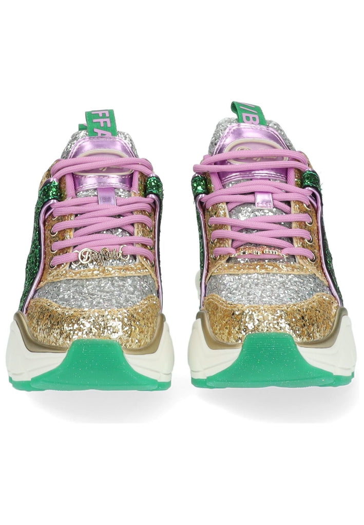 Buffalo Sneaker Lederimitat Grün/Gold