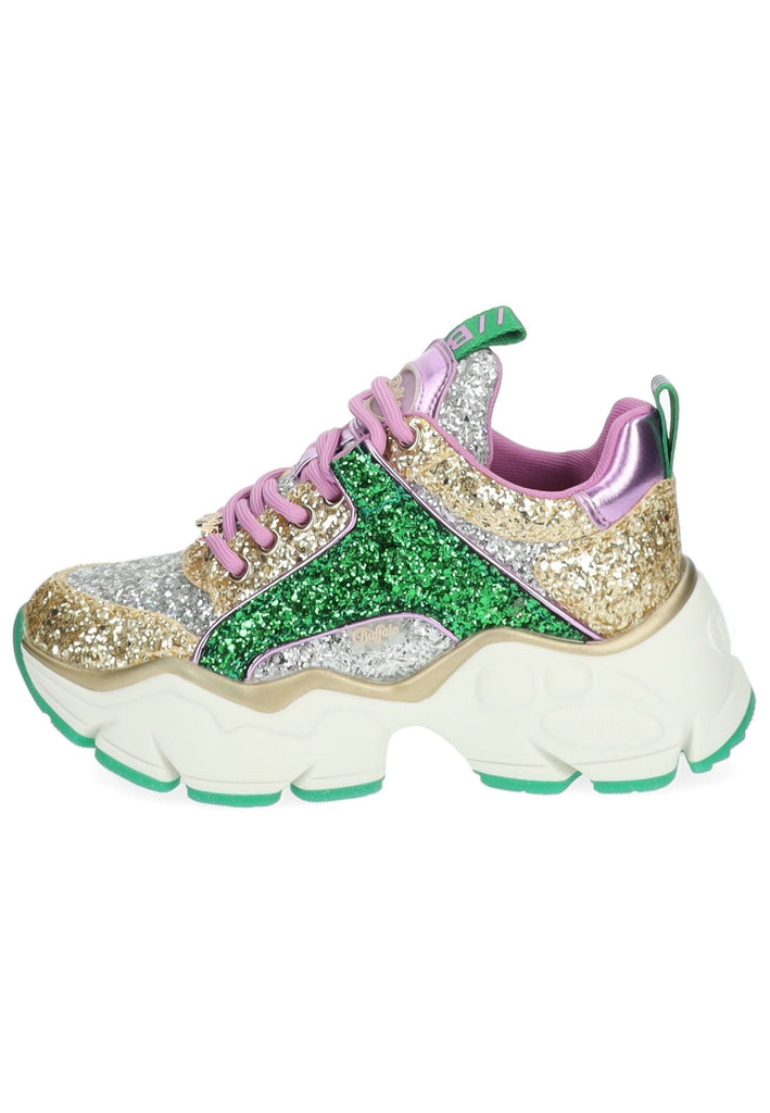 Buffalo Sneaker Lederimitat Grün/Gold