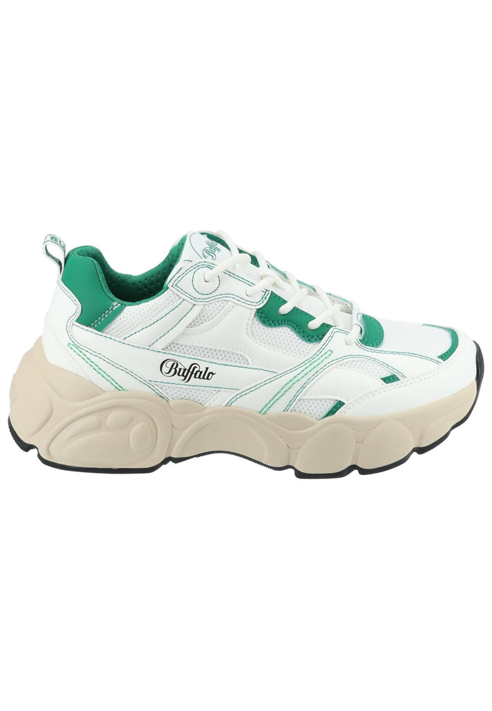 Buffalo Sneaker Lederimitat/Mesh Weiß/Grün