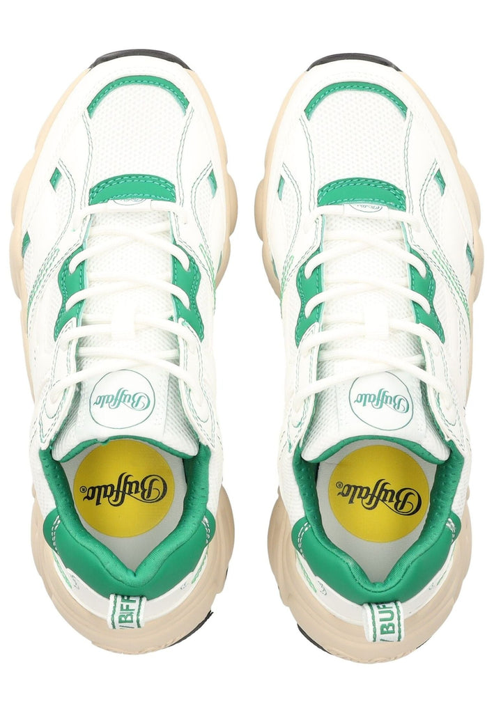 Buffalo Sneaker Lederimitat/Mesh Weiß/Grün
