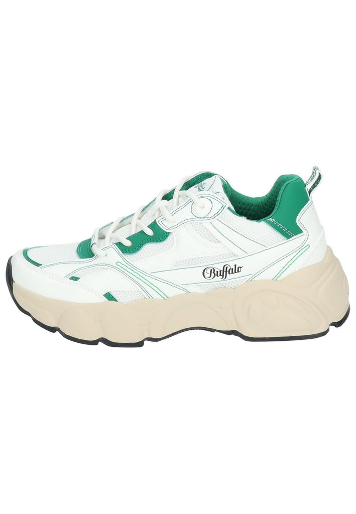 Buffalo Sneaker Lederimitat/Mesh Weiß/Grün