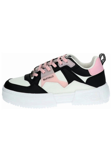 Buffalo Sneaker Lederimitat Schwarz/Pink