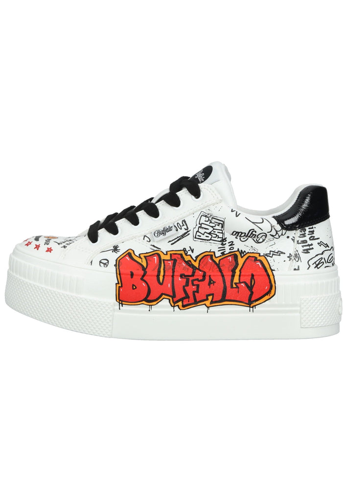 Buffalo Sneaker Lederimitat Schwarz/Weiß