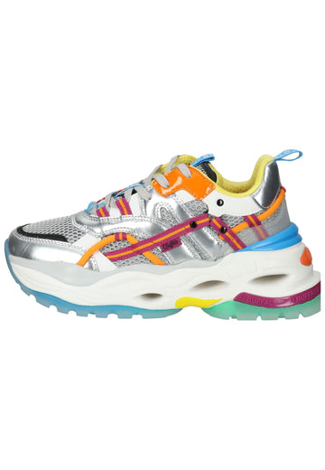 Buffalo Sneaker Lederimitat Silber