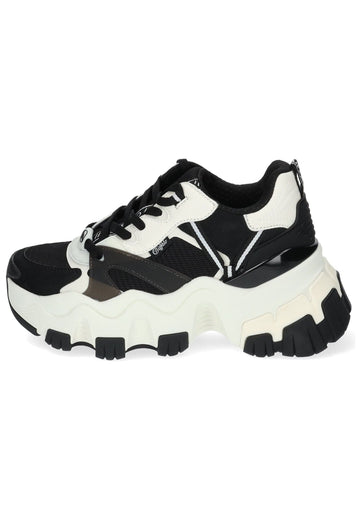 Buffalo Sneaker Lederimitat/Textil Schwarz/Weiß