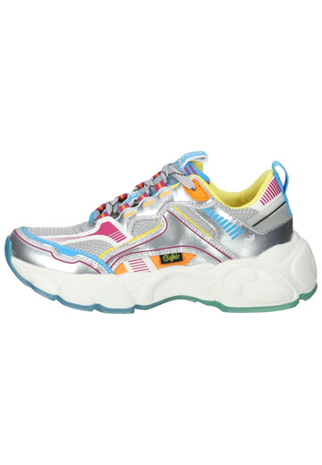 Buffalo Sneaker Lederimitat/Textil Silber/Blau