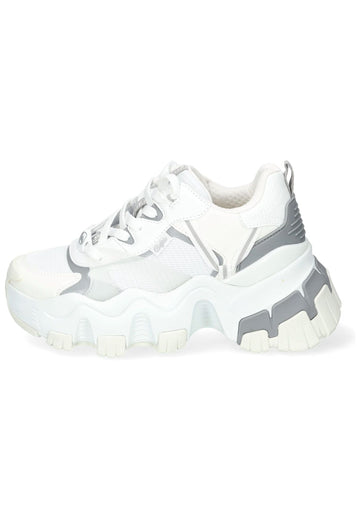Buffalo Sneaker Lederimitat/Textil Weiß/Grau