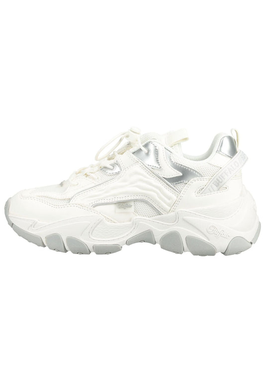 Buffalo Sneaker Lederimitat/Textil Weiß/Silber