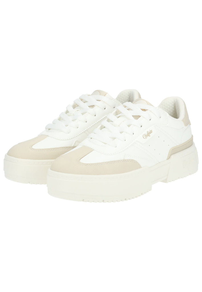 Buffalo Sneaker Lederimitat Weiß/Beige