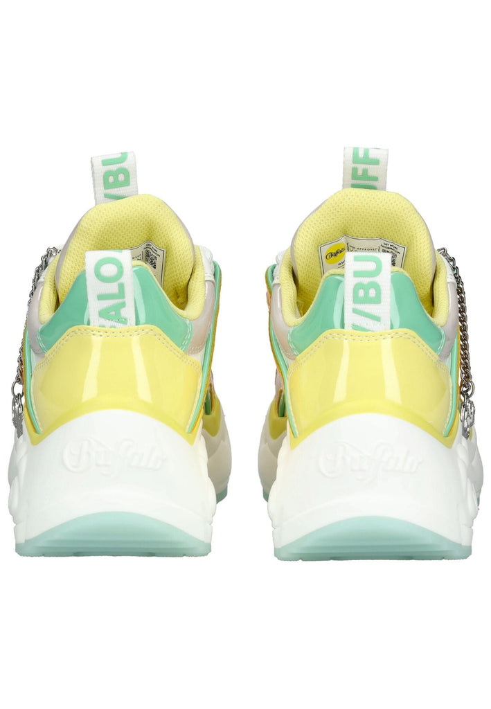 Buffalo Sneaker Lederimitat Weiß/Gelb