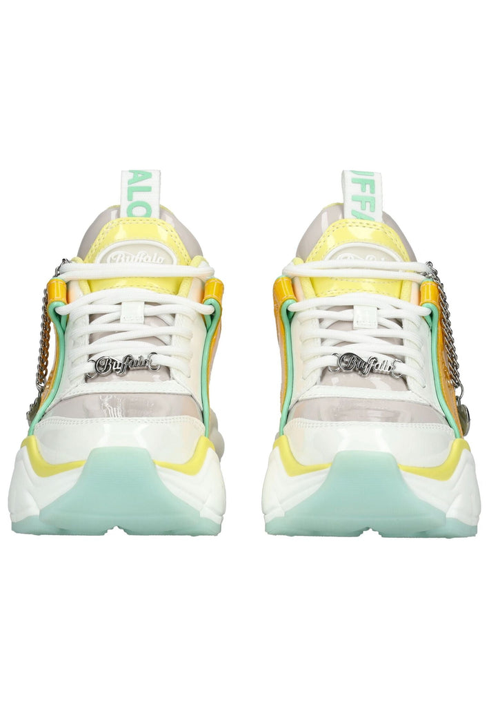 Buffalo Sneaker Lederimitat Weiß/Gelb
