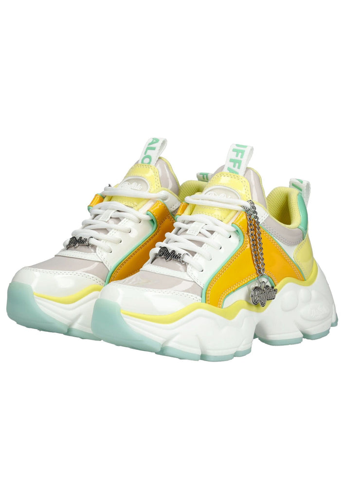 Buffalo Sneaker Lederimitat Weiß/Gelb