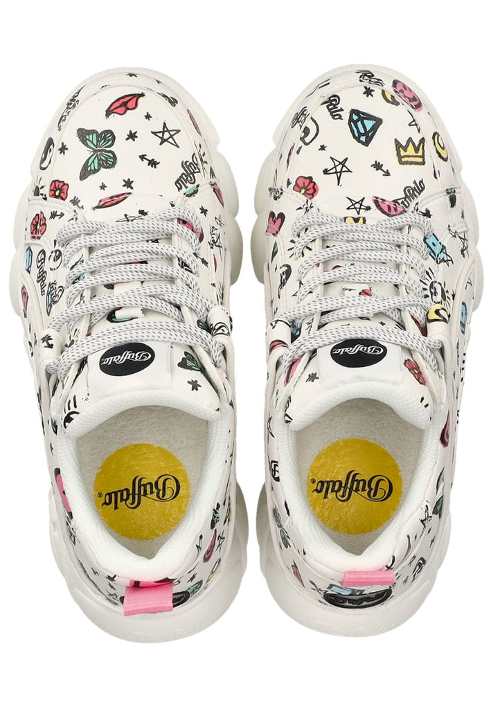 Buffalo Sneaker Lederimitat Weiß Kombi