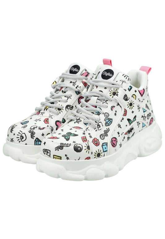 Buffalo Sneaker Lederimitat Weiß Kombi