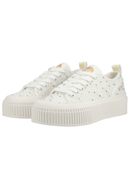 Buffalo Sneaker Textil Weiß/Gold