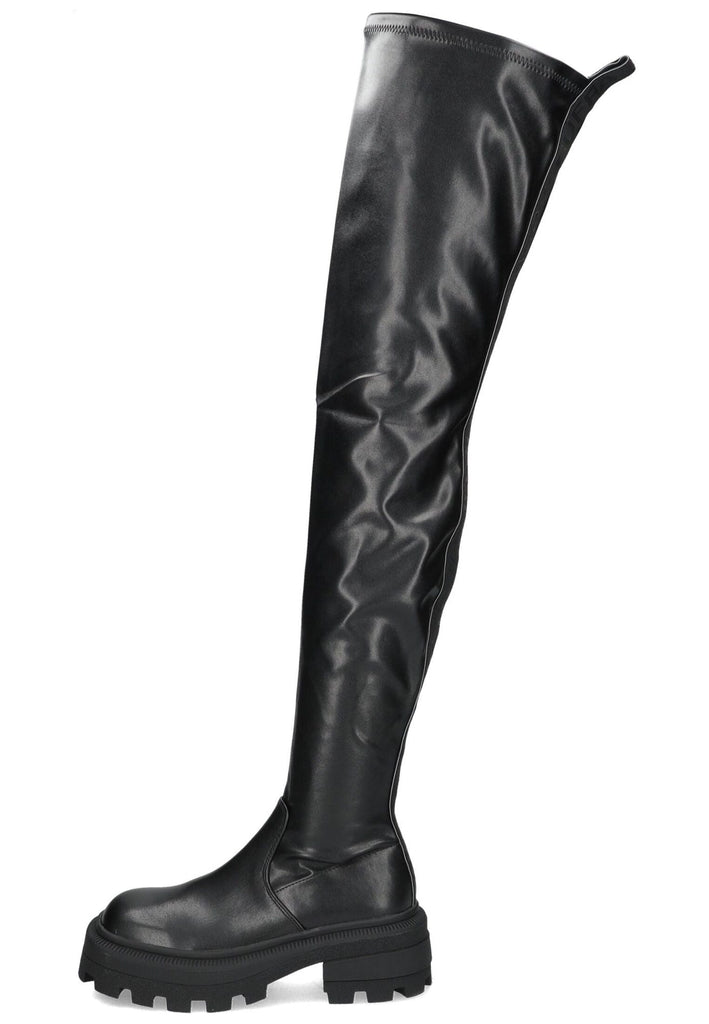 Buffalo Stiefel Lederimitat Schwarz