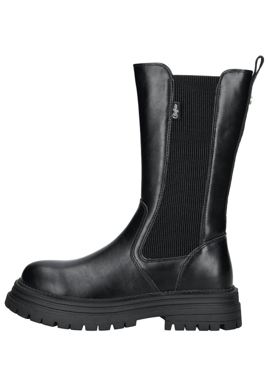 Buffalo Stiefel Lederimitat Schwarz