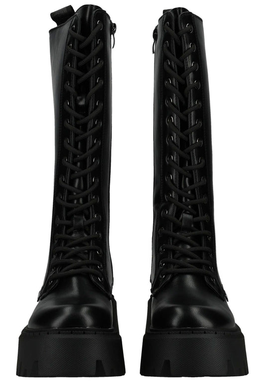 Buffalo Stiefel Lederimitat Schwarz/Schwarz