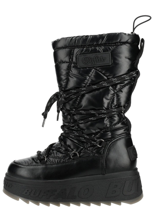Buffalo Stiefel Lederimitat/Textil Schwarz/Schwarz Warmfutter