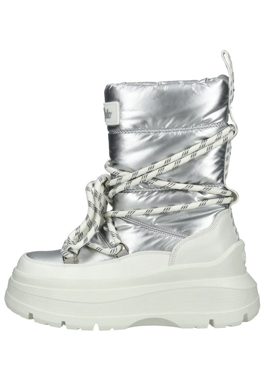 Buffalo Stiefel Lederimitat/Textil Weiß/Silber Warmfutter