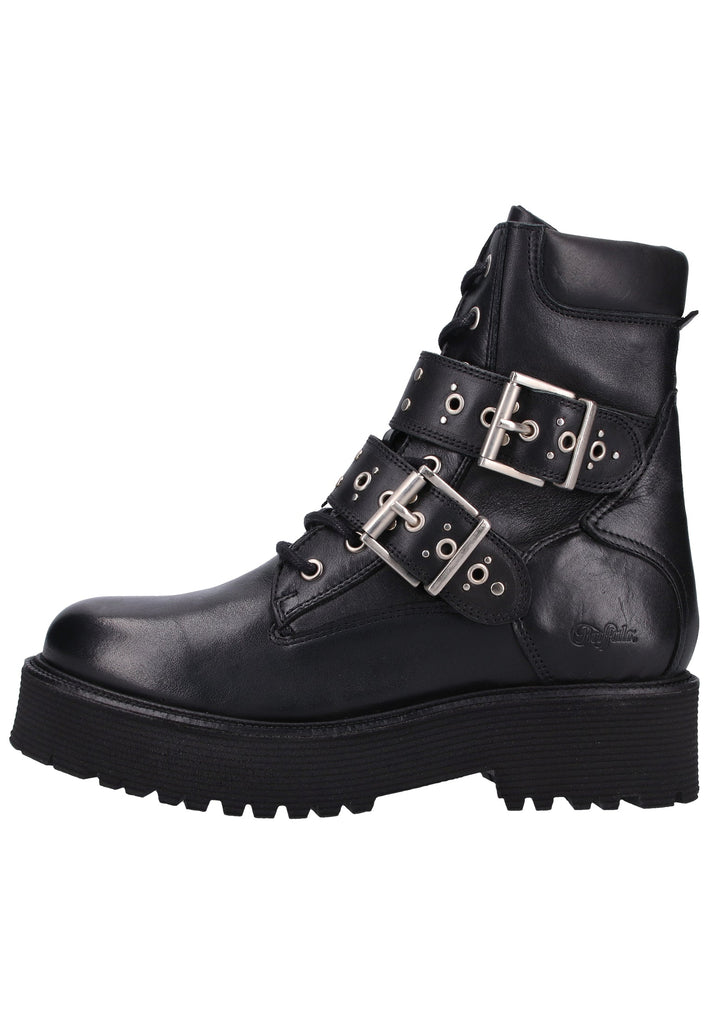 Buffalo Stiefelette Leder Schwarz
