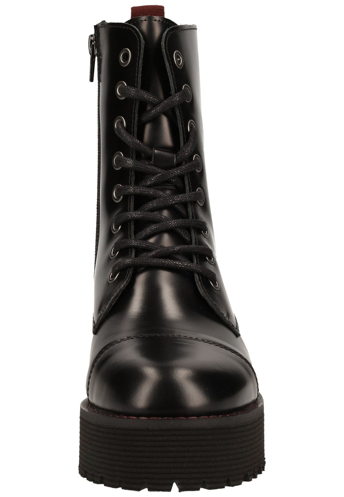 Buffalo Stiefelette Leder Schwarz Lack