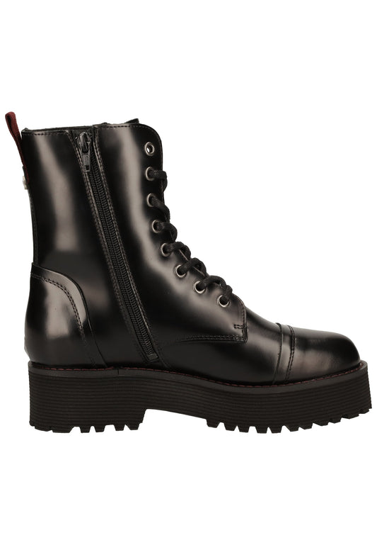 Buffalo Stiefelette Leder Schwarz Lack