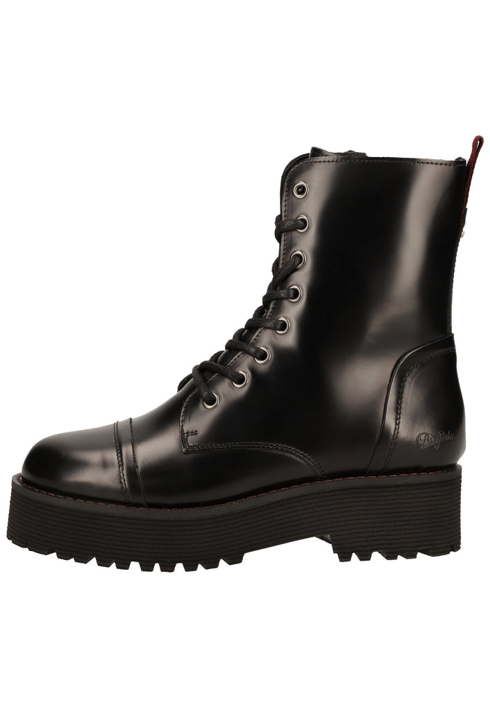 Buffalo Stiefelette Leder Schwarz Lack
